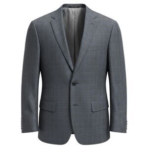 RALPH LAUREN Men's Blazer Sport Coat 2-Button Jacket 48R Navy/Gray Plaid Wool